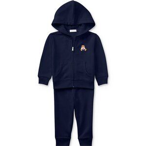 Ralph Lauren Polo Bear French Terry Hoodie & Pant Set, Navy, 12M, NWT